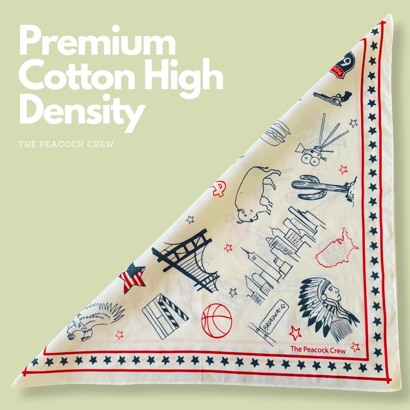 The Peacock Crew Patriotic USA Bandana in Premium Cotton for