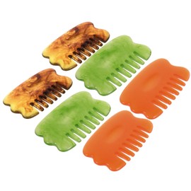 COLLBATH 6pcs Gua Sha Comb Scraping Comb for Massage for Face Body Travel Safe Easy