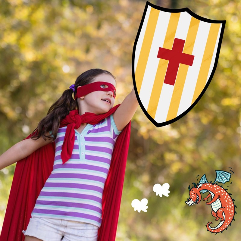 Motionchic 12 Sets DIY Shield Kit for Kids 15.8"x22.8" Cardboard