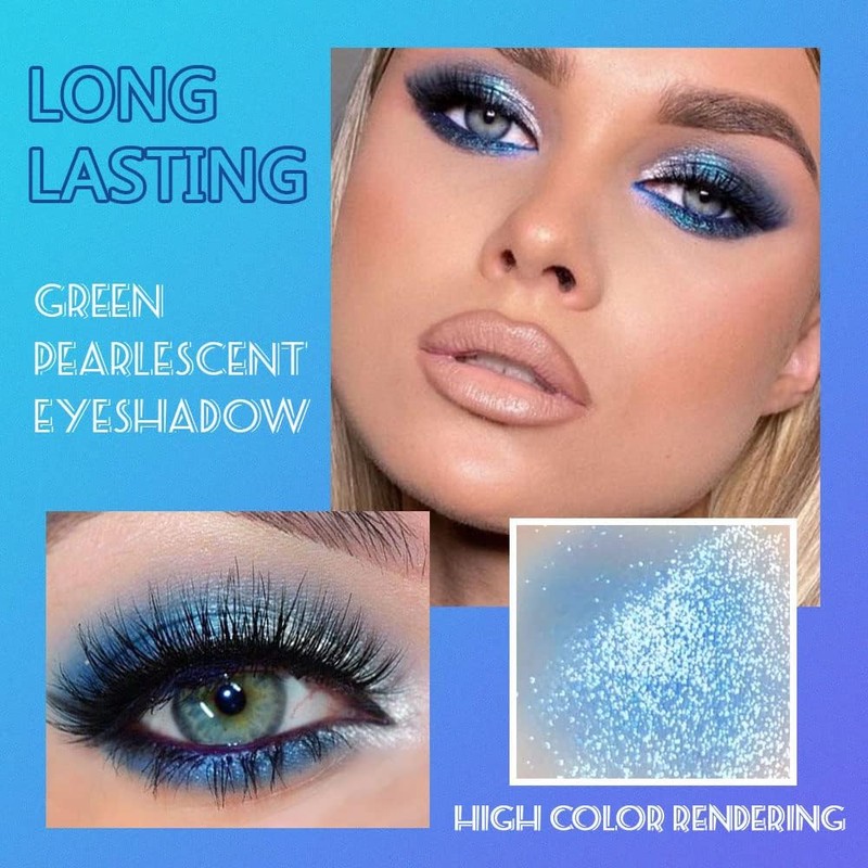 Teekerwan 9 Colours Shimmer Matte Blue Eyeshadow Palette, Highly Pigmented