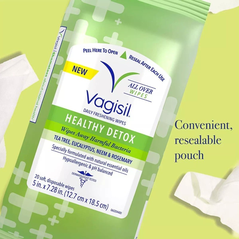Vagisil Toallitas Íntimas Femeninas Healthy Detox 40 Unid