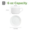 Fine Bone China Stackable Cup and Saucer Set of 6,