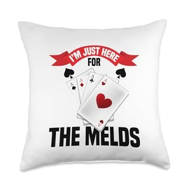 Canasta Game Cards with Point Values Score Sheets Canasta Throw Pillow