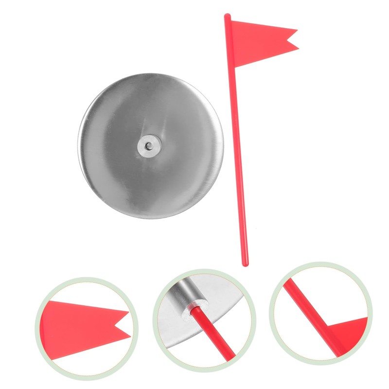 BIUDECO 1set Thickened Golf Hole Cup Flag Stainless Steel and