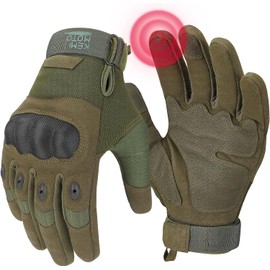 KEMIMOTO Tactical Gloves, Work Gloves, Military Tactical Gloves with Carbon Fibre Ankle Protector, Breathable, Full Finger, for Work, Hiking, Motorcycle, Hunting and Security