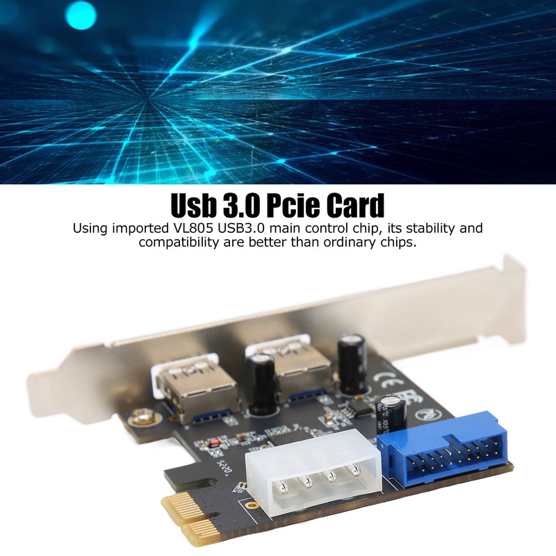 PCIE to USB3.0 Expansion Card 2 Ports High Speed Stable
