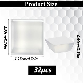 32 Pcs Rubber Bumpers, 3/4" W x 3/8" H Large Square Self Adhesive Rubber Pads, Rubber Cabinet Door Bumpers, Non Slip Furniture Pads for Electronics, Speakers, Audio Equipment