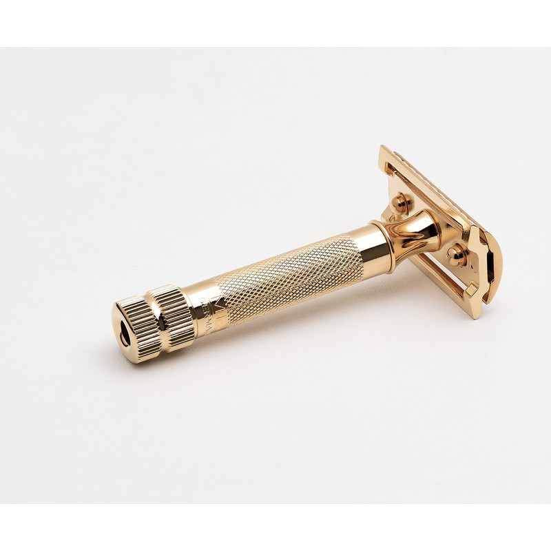 Merkur Classic 2-Piece Double Edge Safety Razor Gold Plated, 1