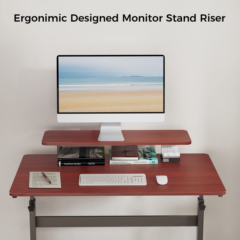 Eureka Ergonomic Mobile Standing Desk 41 Inch, Lockable Home Office