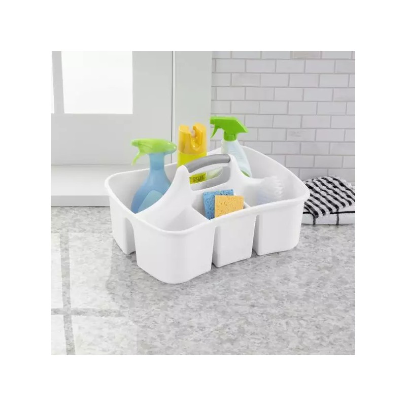 Sterilite Plastic Divided Portable Cleaning Supplies Caddy Organizer Basket