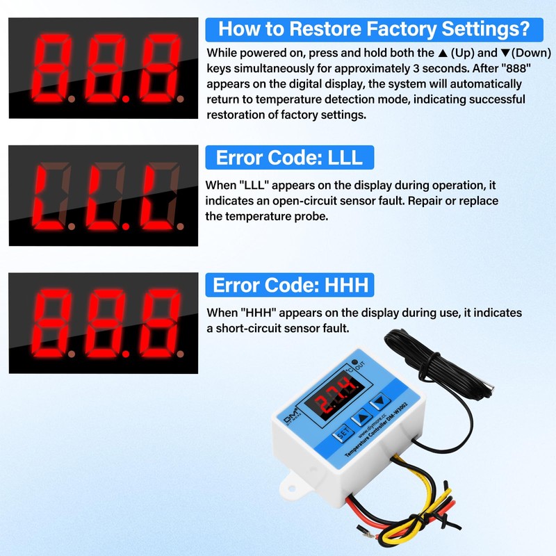 diymore Digital Temperature Controller AC 110V-220V Microcomputer Thermostat Controller Switching