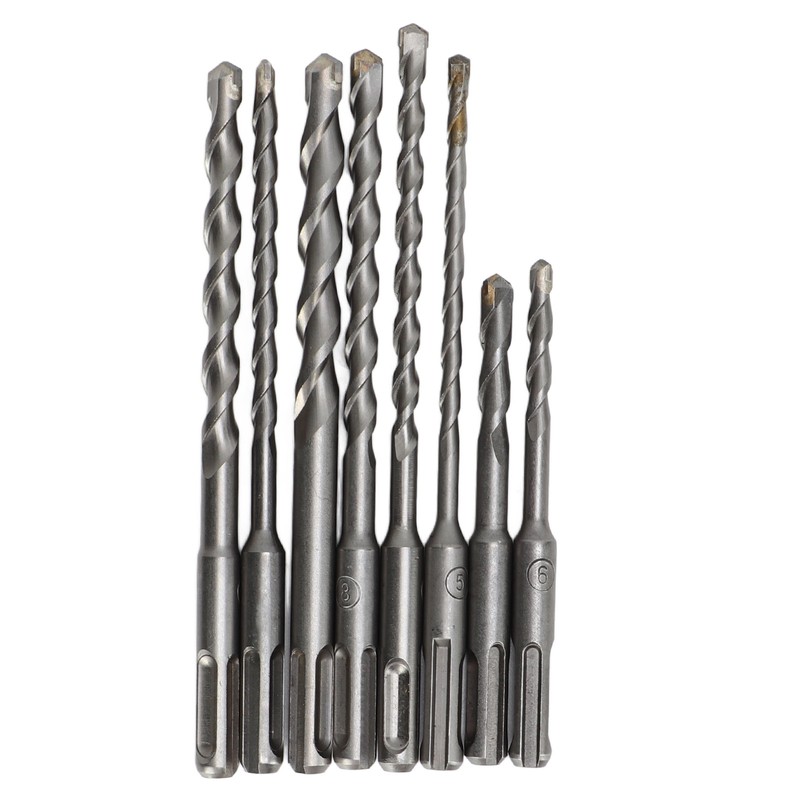 8Pcs Hammer Drill Bit Carbide Tip 2 Flute Drilling Tool