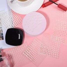 Pearl Stickers for Crafts Self Adhesive Face Pearl Sticker Gems Hair Pearls Stick On 1650 Pcs Pearls Beads for Face, Makeup, Earrings, Nail, 3mm/4mm/5mm/6mm (White)