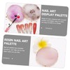 OHPHCALL 6pcs Nail Art Palette Round Resin Agate Nail Mixing