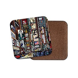 1 x New York Pop Art Coaster - Times Square USA America Billboard Fun #15340