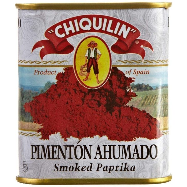 Smoked Paprika Chiquilin Tin 2.64 Oz (2 Pack) Pimenton Ahumado Spain Rich Smokey Flavor Home Grocery Product