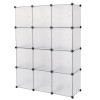 4-Tier Closet Storage Cabinet - 12-Cube, Modular & Matte ​Wardrobe