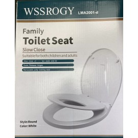 WSSROGY Round Toilet Seat with Built in Potty Training Seat Slow Close - 2 Seats and Lid