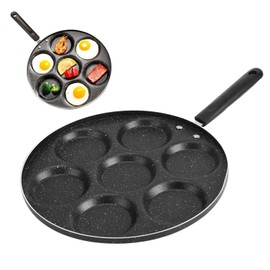 Maifan Egg Pan, Fried Egg Pan for 7 Cups, Non-Stick Poached Egg Pan, Stone Coated Pancake Pan for Burgers, Omelet, Outdoor Camping