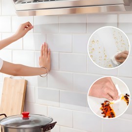 FAMILOVE Clear Wall Protector, Self-Adhesive, Kitchen Backsplash Wall Protector - Shelf Liner, Whiteboard, Wallpaper, Door Guard for Dog Cat Scratching(15.7in X 118.1in)