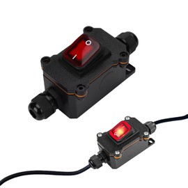 YAFIYGI Inline Cord Switch Heavy Duty Waterproof Switches AC 20A-125V 16A-250V for Cords Outdoor On/Off Toggle Power Light Switch Outlet Rocker Button for Project and Wiring Use