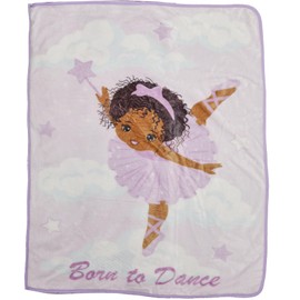 EVERYDAY KIDS Toddler Throw Blanket - 30" by 40" – African American Ballerina Born to Dance - Super Soft, Plush, Warm and Comfortable