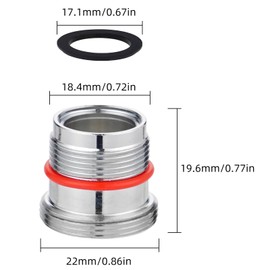 Hibbent M18.5-M22 Brass Tap Aerator Connection, Male Thread Bathroom Tap Adapter for Sink Tap Water Purifier Adapter Aerator