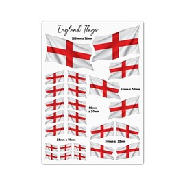 A4 Sticker Sheet England Flags Vinyl Stickers - English Waving National Flag Country Travel Holiday Car Decal Scrapbook Aesthetic #81762