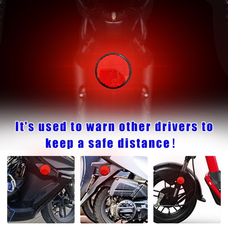 Dickno 2 PCS M6 x 1.0 Motorcycle Reflectors, Plastic Screw
