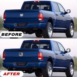 Fit RAM Rear Tailgate American Flag Emblem, ABS American Flag Badge Compatible with 2009-2018 Dodge RAM 1500 2500 3500 (Silver Black)
