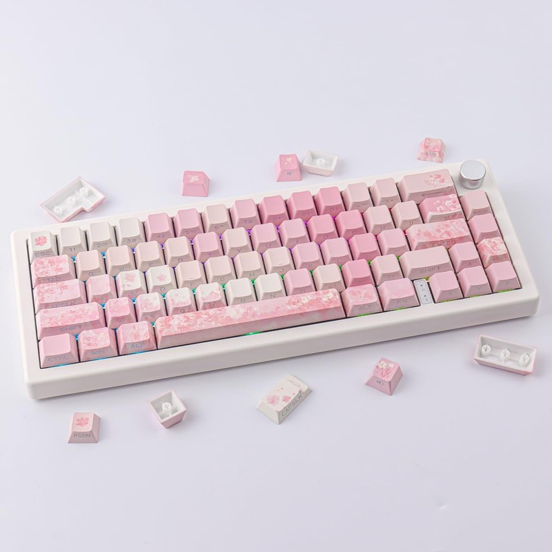 Tsungup Keycaps Cherry Blossom Tie-Dye Keycap Set - Custom Side