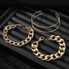 Chunky Gold Cuban Link Chain Bracelets Set for Women Layered