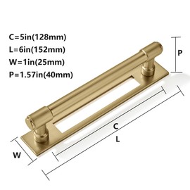 khtumeware 5 Pack 5 inch (128 mm) Center to Center Champagne Bronze Cabinet Pull Backplate with Base Plate Zinc Satin Brass Kitchen Cabinet Handles Drawer Pulls Cabinet Hardware