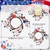 Maysing 4 Pcs Memorial Day Candle Ring Wreath Red White