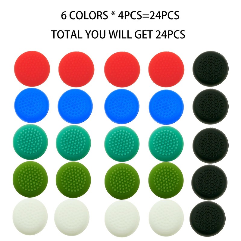 CTHTBZ 24pcs Silicone Thumbstick Thumb Joystick Grip Stick Cap Cover