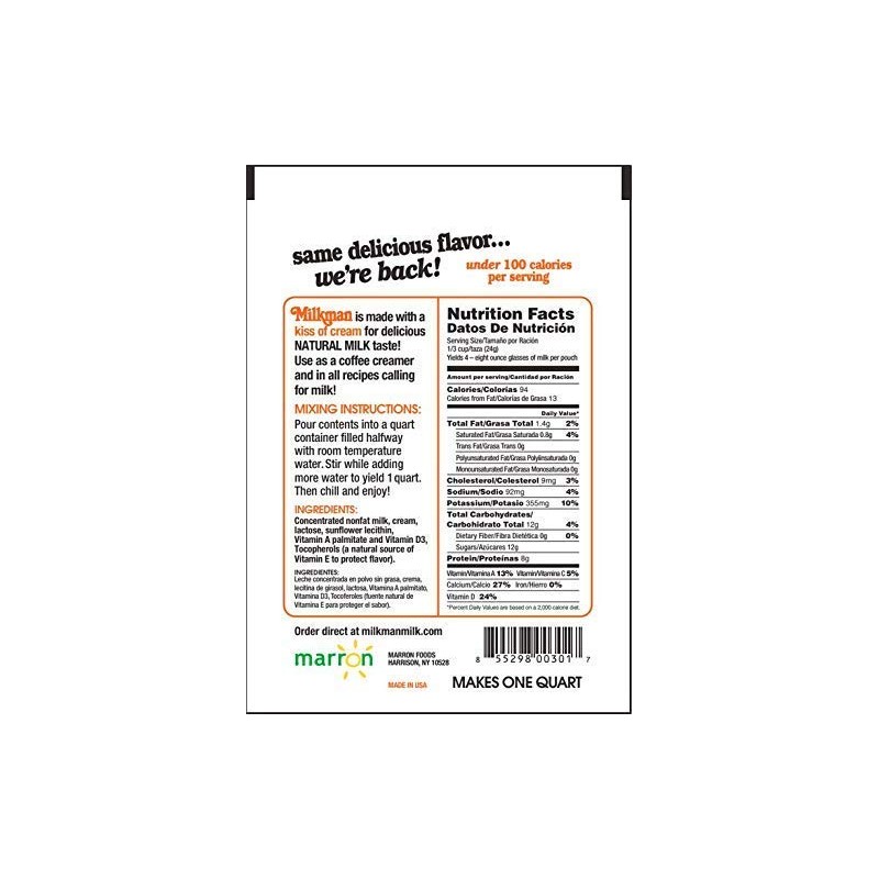 MILKMAN Low-Fat Milk - Dry Milk Powder - Real Milk,