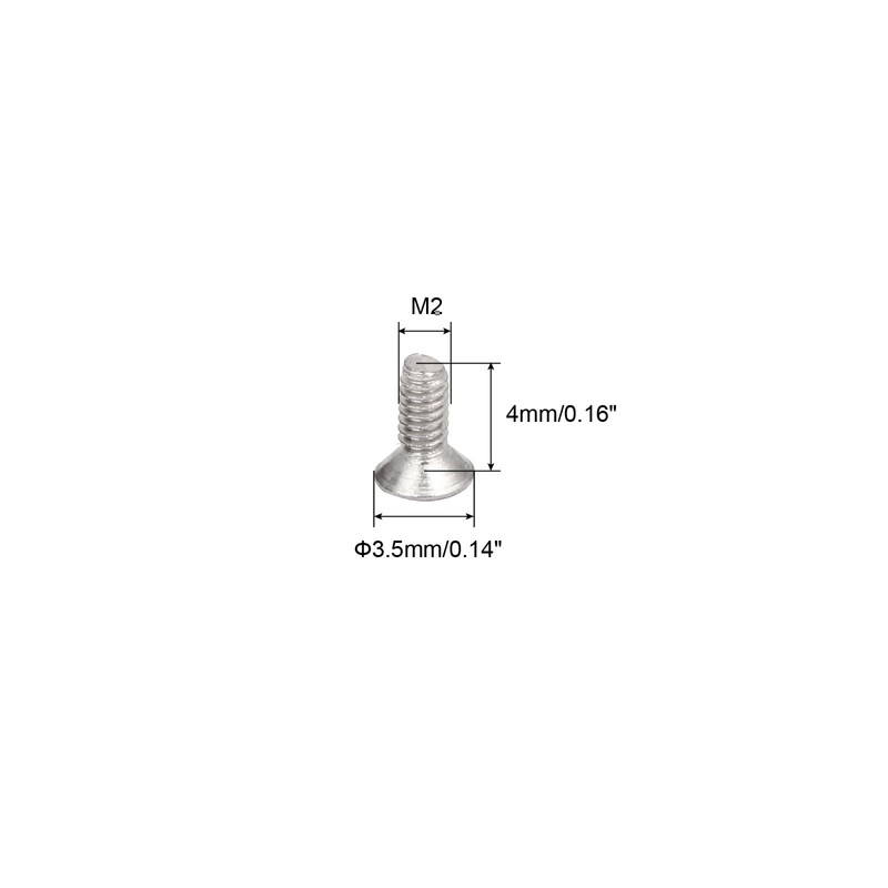 sourcing map M2-0.4x4mm Flat Head Torx Security Screws, 16Pcs 304