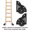YOUEON 2 Pack Sliding Library Ladder Floor Roller with Brake,