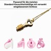 SeLgurFos Heart-shaped Golden Cage Key with 50 cm Necklace for