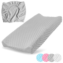 Cambiador de Pañales para Bebé, Funda de cojín cambiador, Ultrasuave y transpirable (gris)