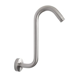 Nearmoon S Shaped Shower Head Riser Pipe, Shower Head Extender Arm with Flange, Standard 1/2" Connection- Bathroom Accessory, 12 Inch (2 Pack, Brushed Nickel)