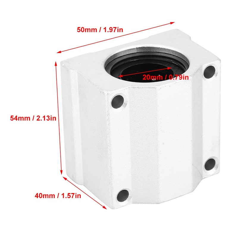20mm Linear Bearing Slide Block, 2pcs SC20UU 20mm CNC Linear