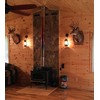 Rustic Wall Sconce Lantern, Farmhouse Wall Light Fixture with Glass