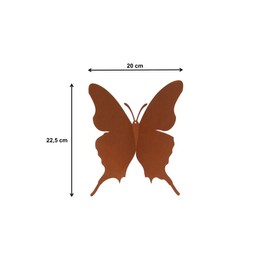 UNUS Garden Decoration Butterflies Rust Set of 3 Garden Decoration for Hanging in Patina Rust Look Made of Metal, Rust Decoration for Garden, Patio and Balcony