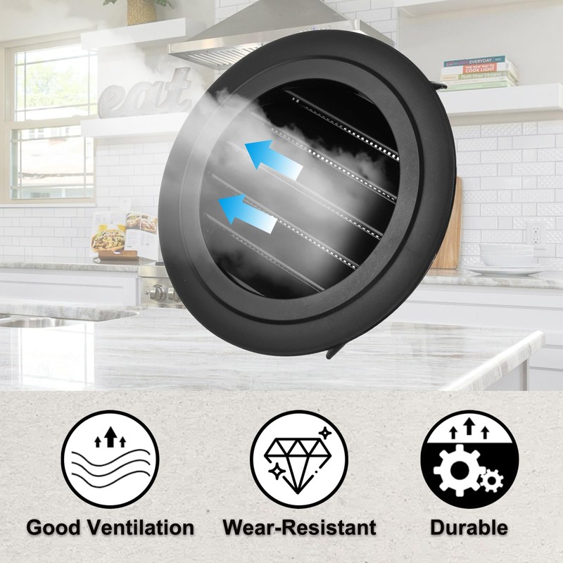 PATIKIL 5 Inch Round Air Vent Cover, Soffit Vents ABS