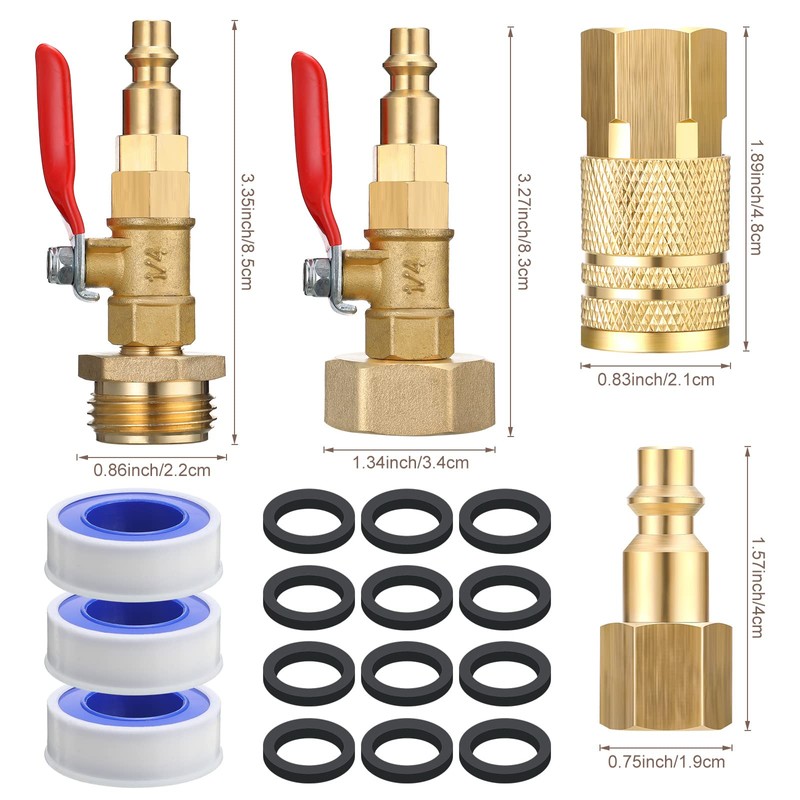 RV Winterizing Kit Winterize Blowout Adapter with Shut Off Valve