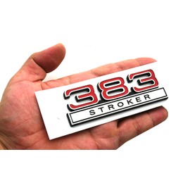 2pcs 383 Stroker 6.2 Liter Engine Emblems Badge 3D Decals Stickers Cars Trucks (Chrome Red)