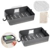 WRENYZK Soap with Hooks for Shower, 2 Piece Soap Dish