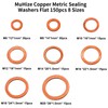 MuHize Copper Washers Kit 150PCS 8 Sizes - Metric Sealing