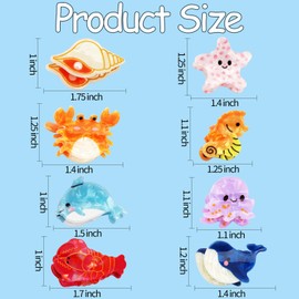 Hapdoo 8pcs FIsh Hair Clips, Mini Cute Animal Hair Claw Clip for Women Girls, Acetate Fish Marine Hair Accessories Gift